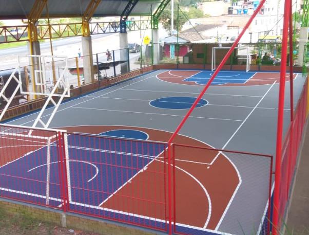Cancha múltiple rehabilitada del polideportivo de la vereda Portugal